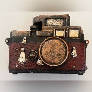 Vintage camera money bank decor table top